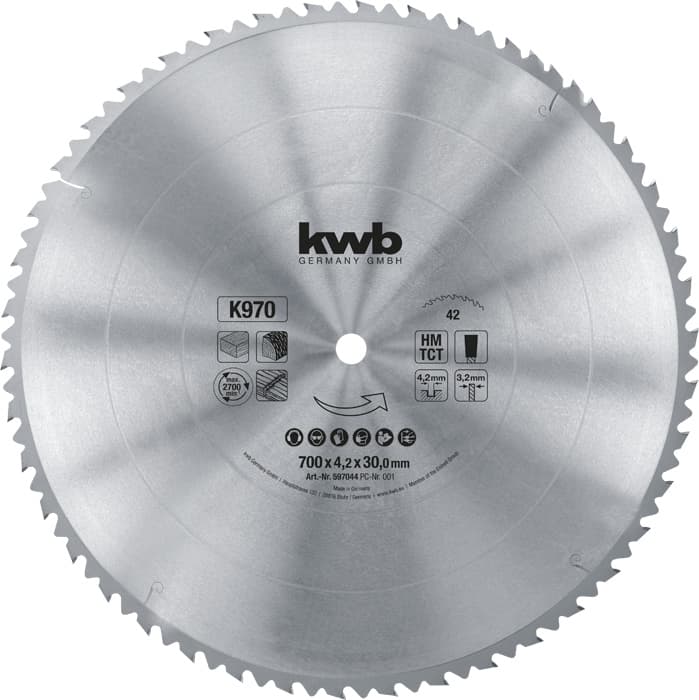 KWB 49597044 Rezni disk za cirkular 700 x 30 mm 970K, HM, za drvo/plastiku