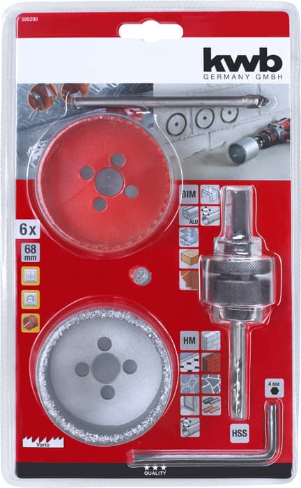  KWB 49599290 set krunastih testera 68 mm, sa nosačem i burgijama za centriranje - slika 3