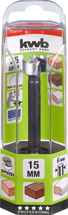  KWB 49706315 Speed čeona burgija za drvo 15, 8mm, Forstner, DIN 7483 G, Energy Saving - slika 2
