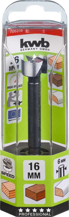 KWB 49706316 Speed čeona burgija za drvo 16, 8mm, Forstner, DIN 7483 G, Energy Saving - slika 2