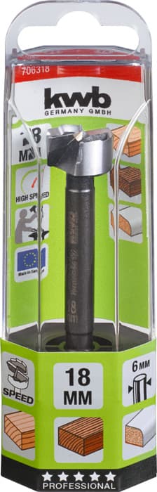  KWB 49706318 Speed čeona burgija za drvo 18, 8mm, Forstner, DIN 7483 G, Energy Saving - slika 2