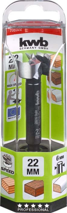  KWB 49706322 Speed čeona burgija za drvo 22, 8mm, Forstner, DIN 7483 G, Energy Saving - slika 2