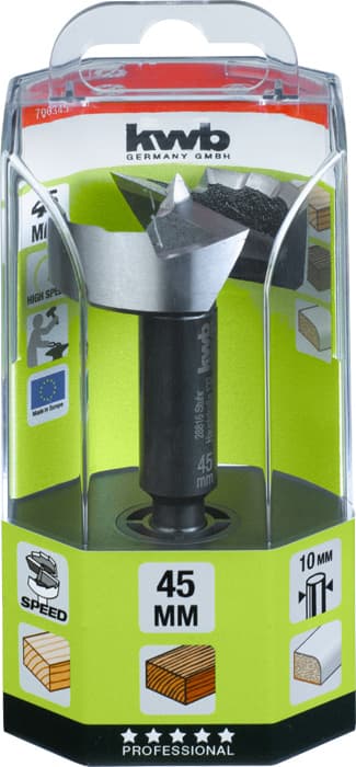  KWB 49706345 Speed čeona burgija za drvo 45, 10mm, Forstner, DIN 7483 G, Energy Saving - slika 2