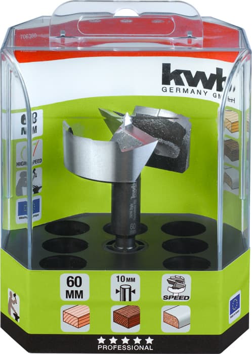  KWB 49706360 Speed čeona burgija za drvo 60, 10mm, Forstner, DIN 7483 G, Energy Saving - slika 2