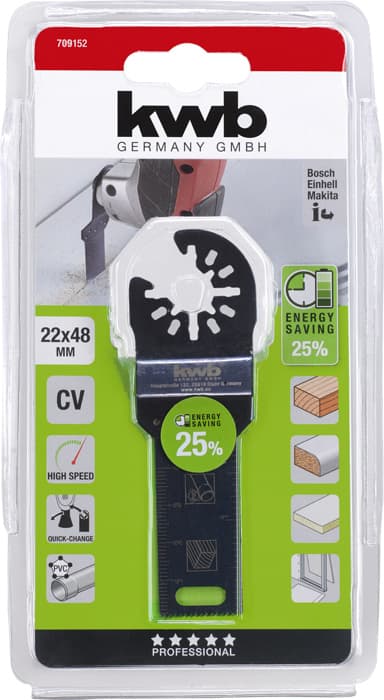  KWB 49709152 CrV nož za multi-alat 22x48, za drvo/plastiku, Energy Saving - slika 2