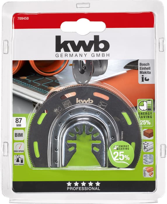  KWB 49709450 BiMetal nož za multi-alat 87/15, za drvo/metal(nonFe)/plastiku, Energy Saving - slika 2