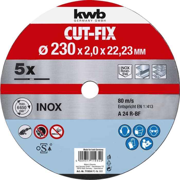  KWB 49711934 Rezne ploče za Inox 230x2 5/1 | Cut-Fix, ekstra tanka - slika 2