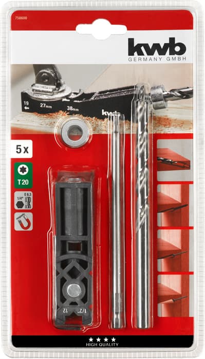 KWB 49758600 šablon za bušenje pod uglom, 5 delova - slika 3