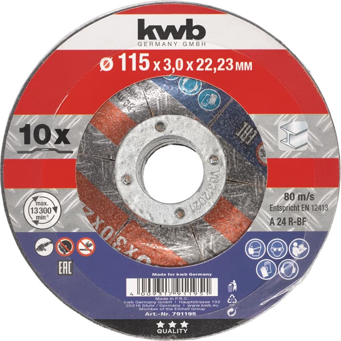  KWB 49791195 rezna ploča za metal, 115 x 3,0 x 22,3 mm, 10 komada - slika 2