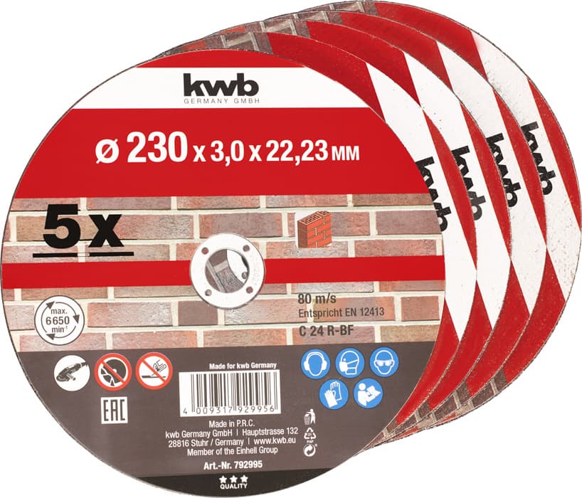  KWB 49792995 rezna ploča za kamen 230 mm, 5 komada