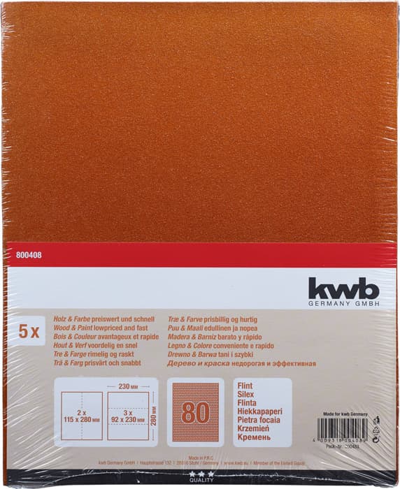  KWB 49800408 brusni papir 230 x 280 mm, GR 80, 5 komada - slika 2