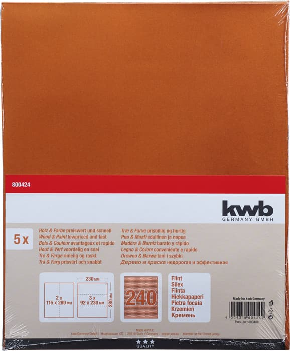  KWB 49800424 brusni papir 230 x 280 mm, GR240, 5 komada - slika 2
