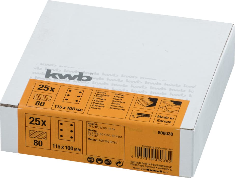  KWB 49808038 brusni papir sa rupama 115 x 100 mm, 25 komada, GR 80 - slika 3