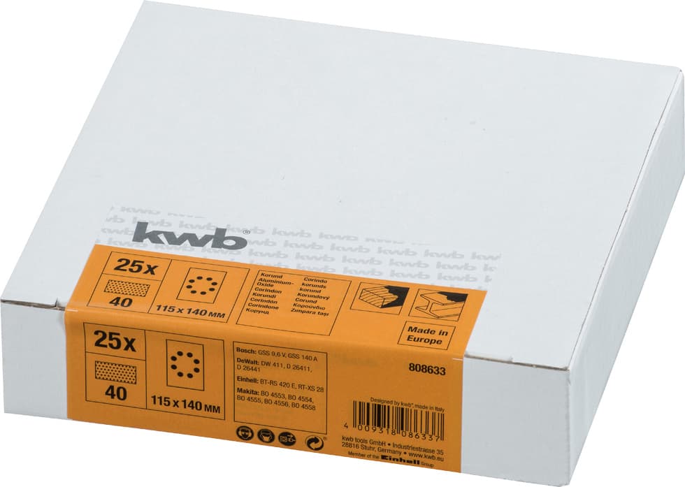  KWB 49808633 brusni papir sa rupama 115 x 140 mm, 25 komada, GR 40 - slika 3