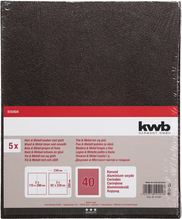  KWB 49810404 brusni papir 230 x 280 mm, G 40, 5 delova - slika 2
