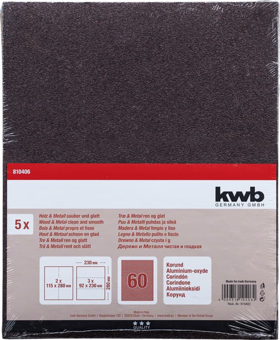  KWB 49810406 brusni papir 230 x 280 mm, G 60, 5 delova - slika 2