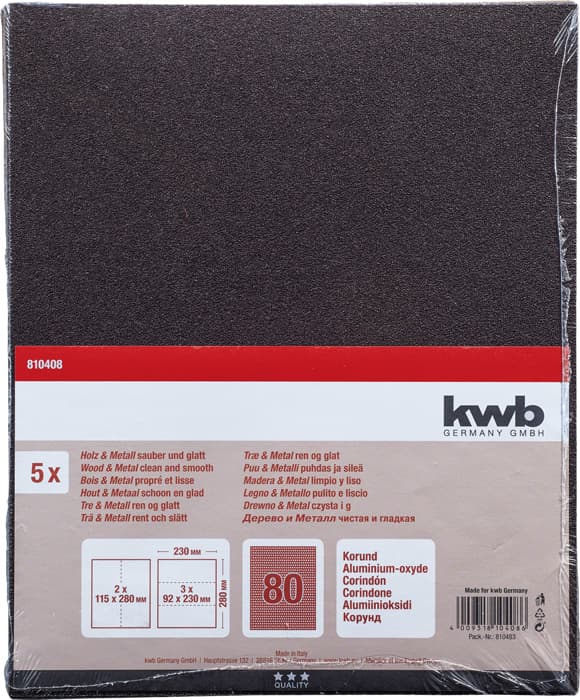  KWB 49810408 brusni papir 230 x 280 mm, G 80, 5 delova - slika 2