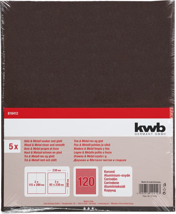  KWB 49810412 brusni papir 230 x 280 mm, G120, 5 delova - slika 2