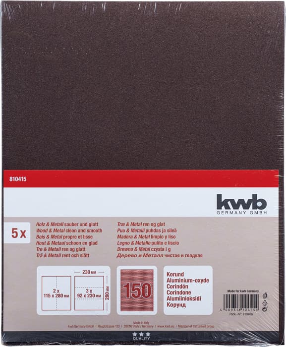  KWB 49810415 brusni papir 230 x 280 mm, G150, 5 delova - slika 2