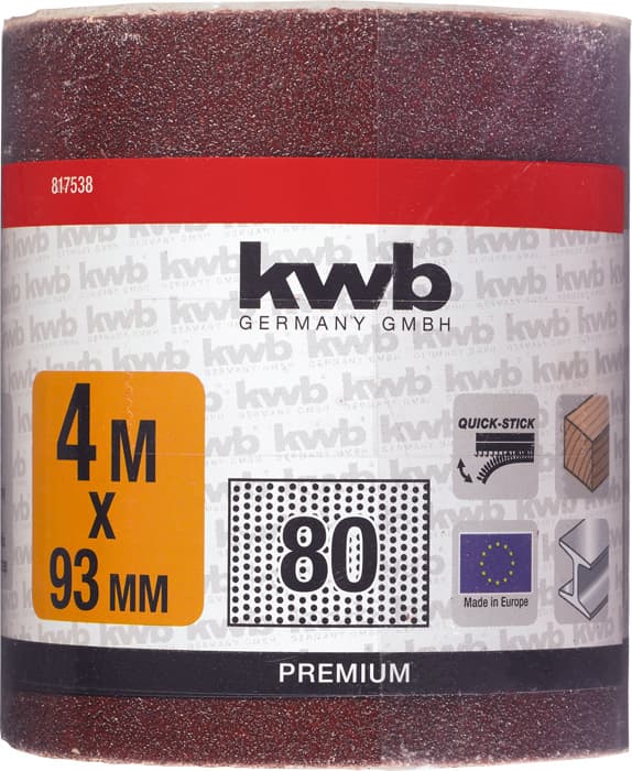  KWB 49817538 brusni papir u rolni 93 x 230 mm, za drvo/metal, G 80 - slika 3
