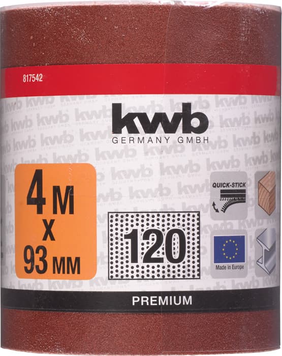  KWB 49817542 brusni papir u rolni 93 x 230 mm, za drvo/metal, G 120 - slika 3