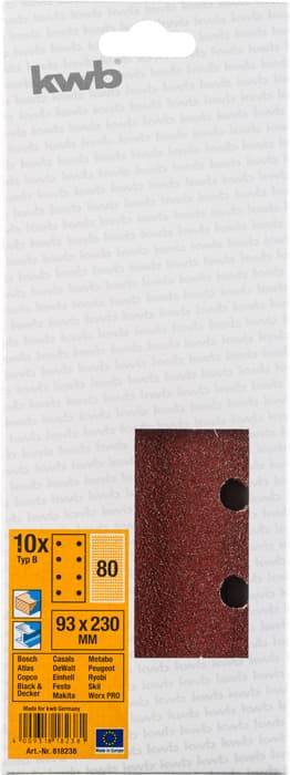  KWB 49818238 brusni papir sa rupama 93 x 230 mm / GR 80, 10 komada - slika 3
