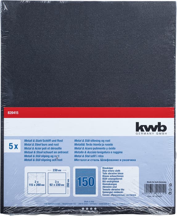  KWB 49820415 crni brusni papir, GR120, 5 komada - slika 2