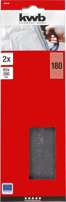  KWB 49854180 Brusni papir 93x280 GR180 SB 2/1 | mrežasti, za gipskarton/boju/rđu - slika 3