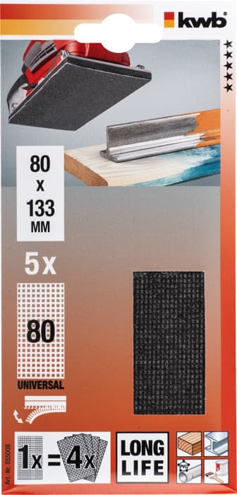  KWB 49855008 Brusna mrežica 80x133 GR80, za vibracione brusilice, Si-karbid - slika 2