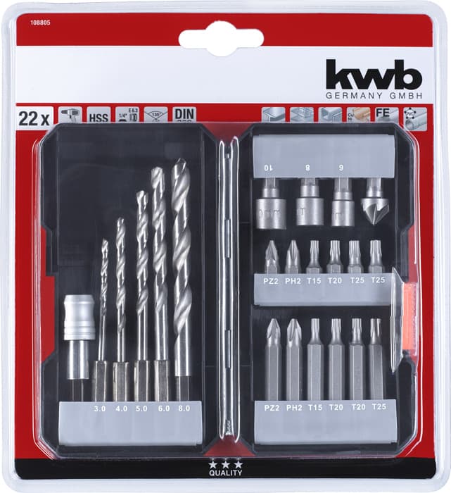  KWB 49108805 S-Box set bitova i burgija, 22 dela