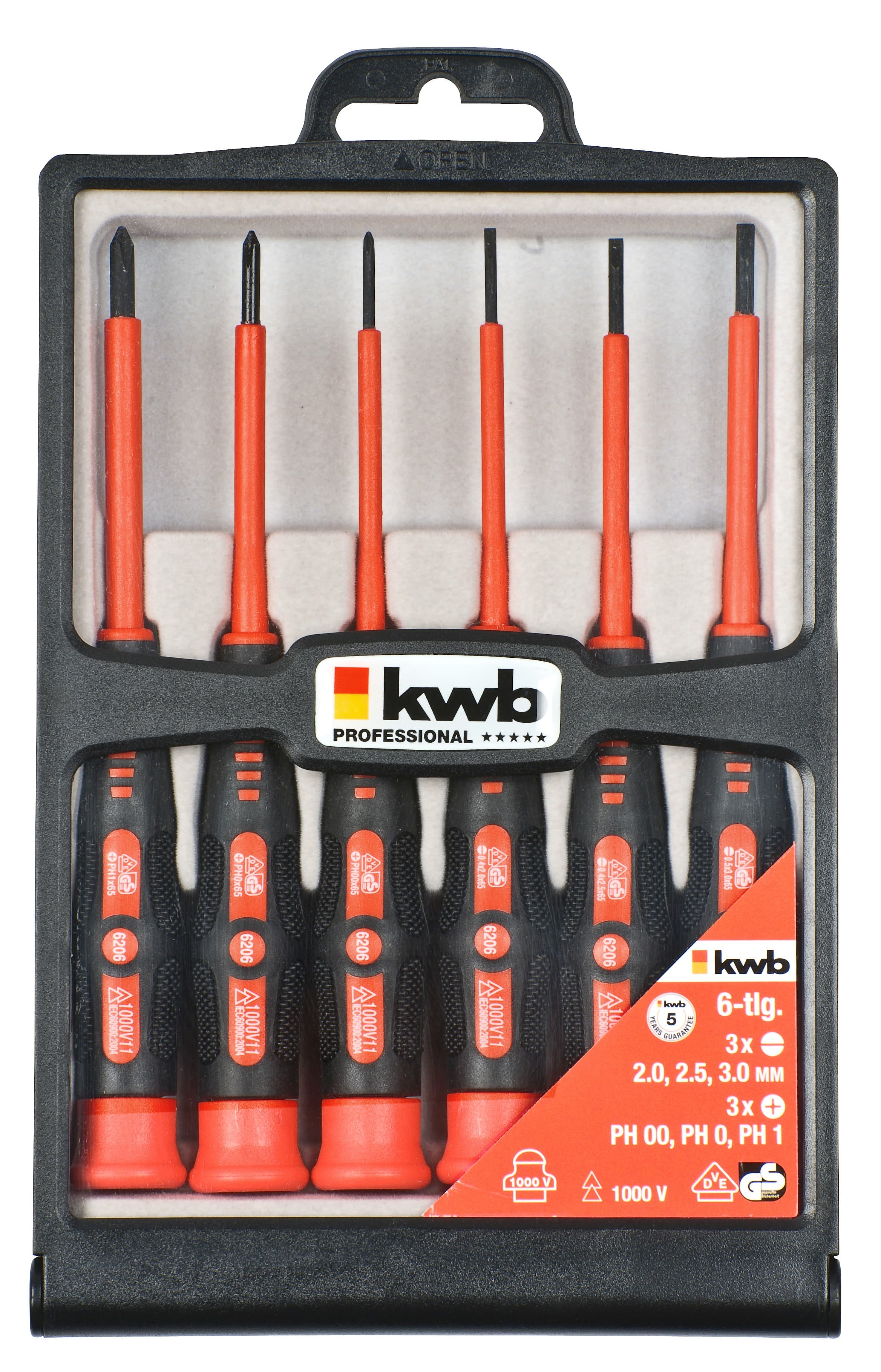 KWB 49146800 Profi set preciznih izolovanih odvijača, 6/1 | CrV, FL+PH, VDE - slika 4