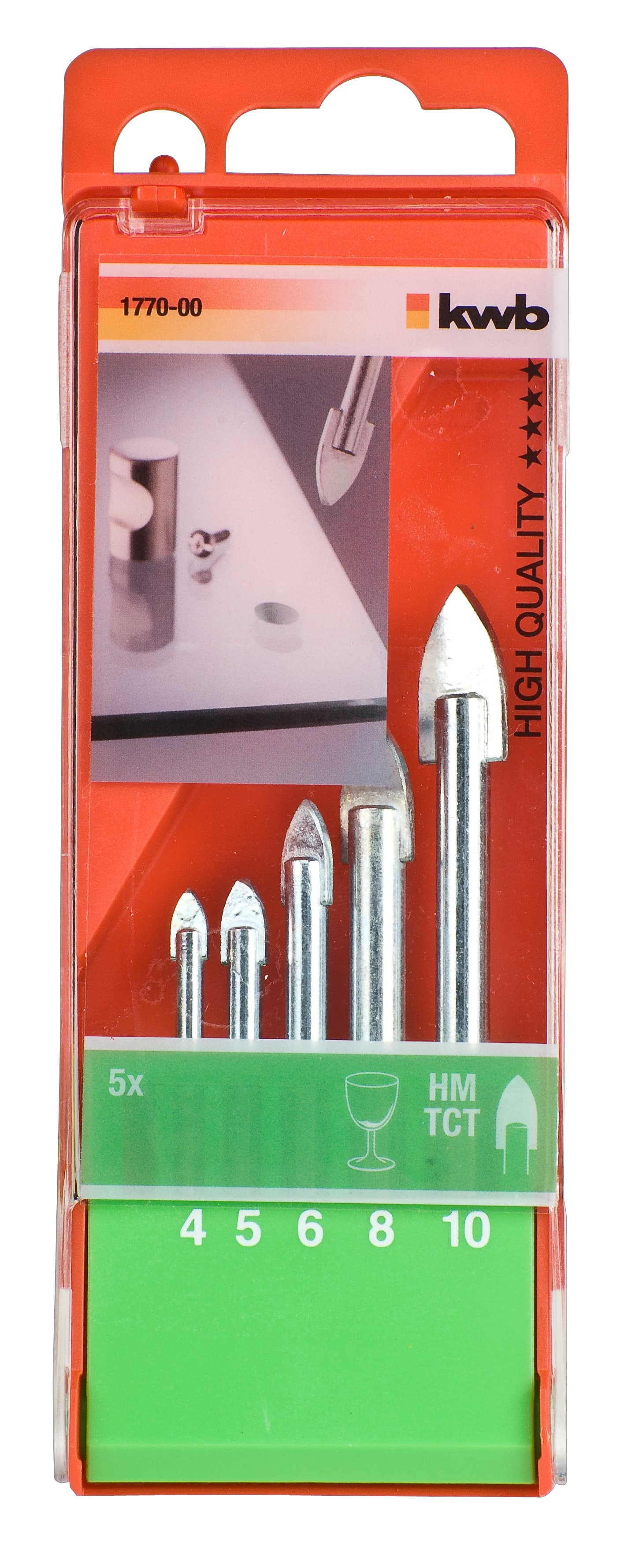  KWB 49177000 set burgija za staklo 4-10 mm, 5 delova