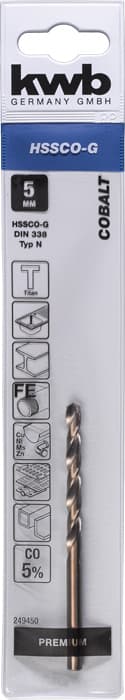  KWB 49249450 HSS-Co Cobalt Twist burgija 5,0 mm - slika 4