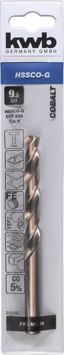  KWB 49249495 HSS-Co Cobalt Twist DRILL9,5 mm - slika 4