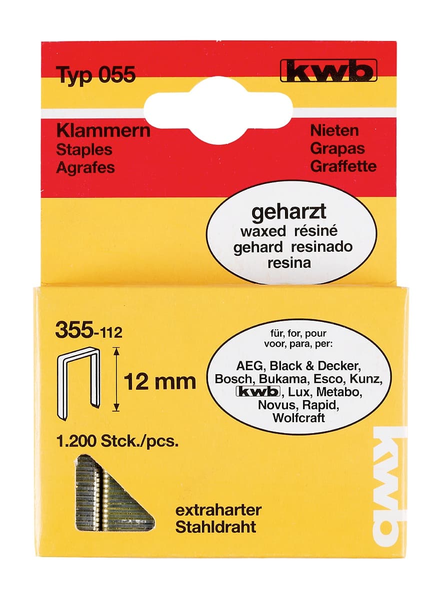  KWB 49355112 Municija za heftalicu 12/6.1 1200/1, Tip055/355, čelik - slika 2