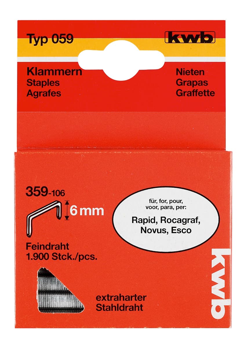  KWB 49359110 Municija za heftalicu 10/10.6 1200/1, Tip059/359, čelik - slika 2