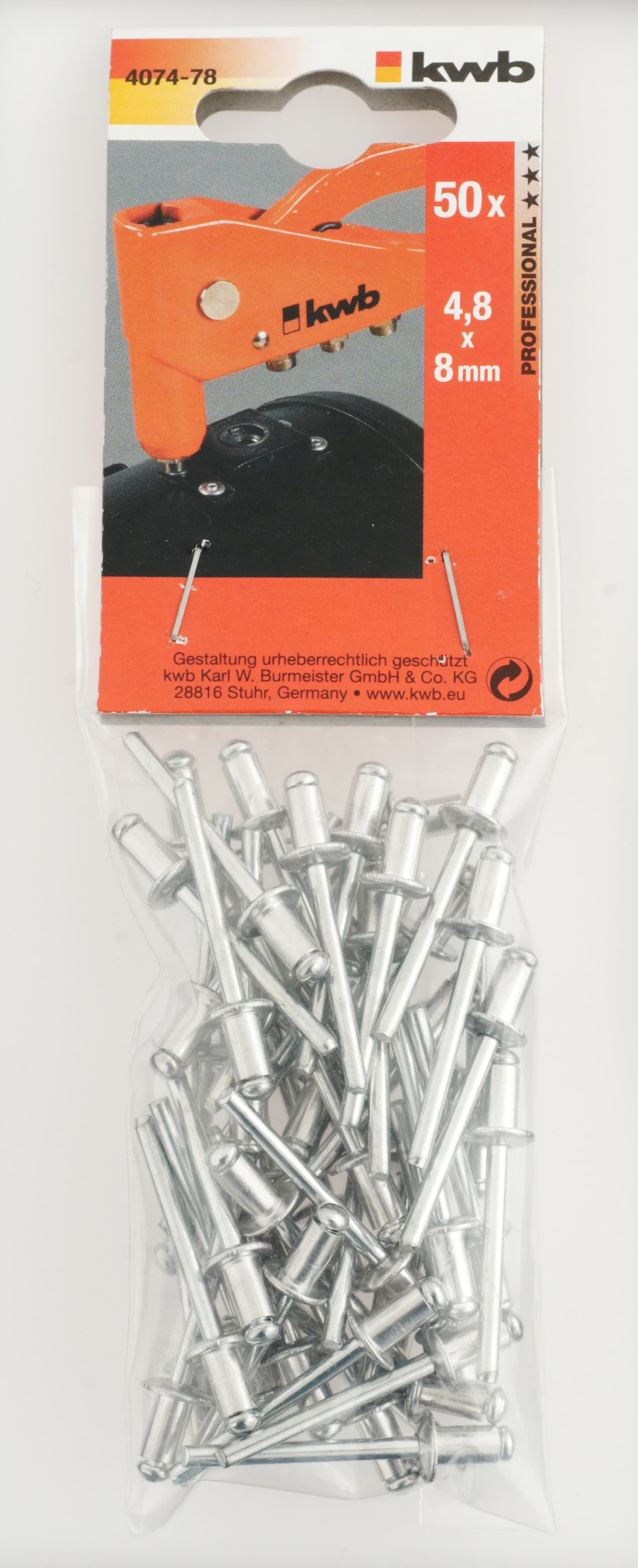  KWB 49407478 Pop nitne 4.8x8 | DIN 7337