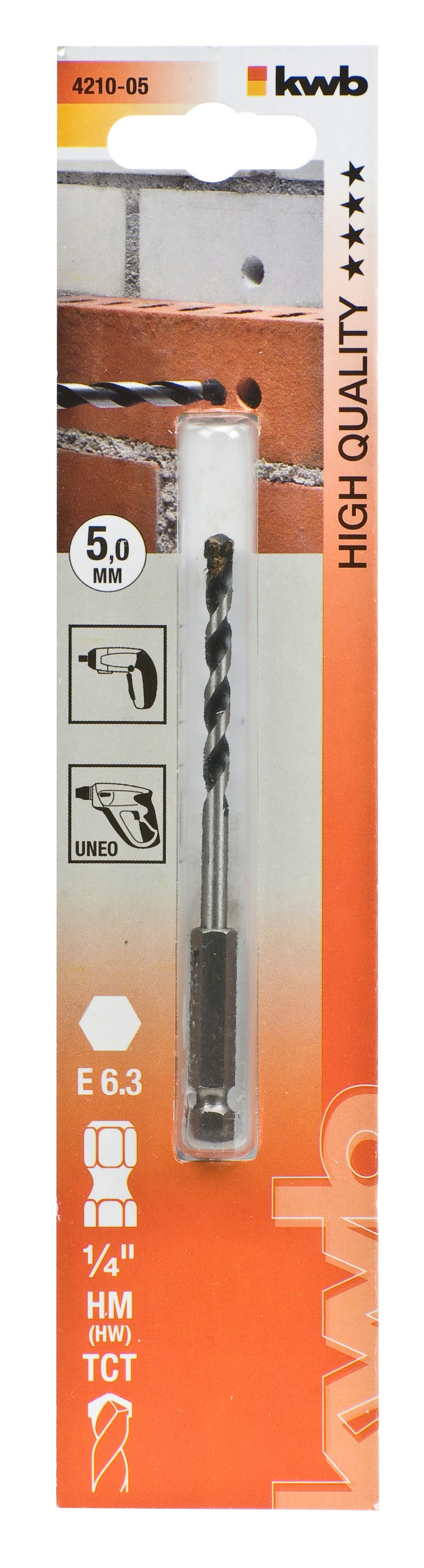  KWB 49421005 burgija za ciglu i kamen 5 mm, 1/4 '', šestougaoni prihvat