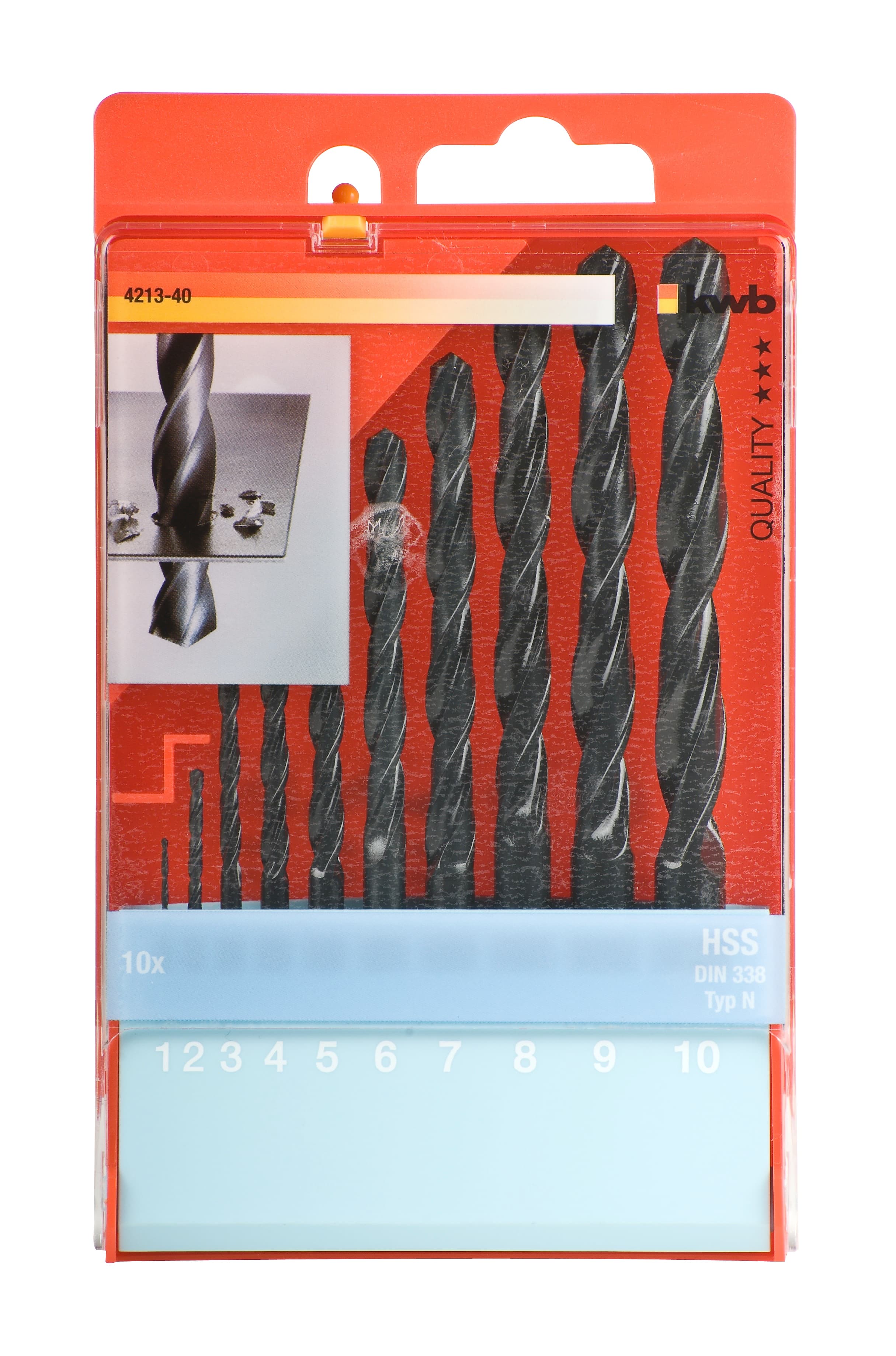  KWB 49421340 HSS set burgija za metal 1-10 10/1 | DIN 338, valjane