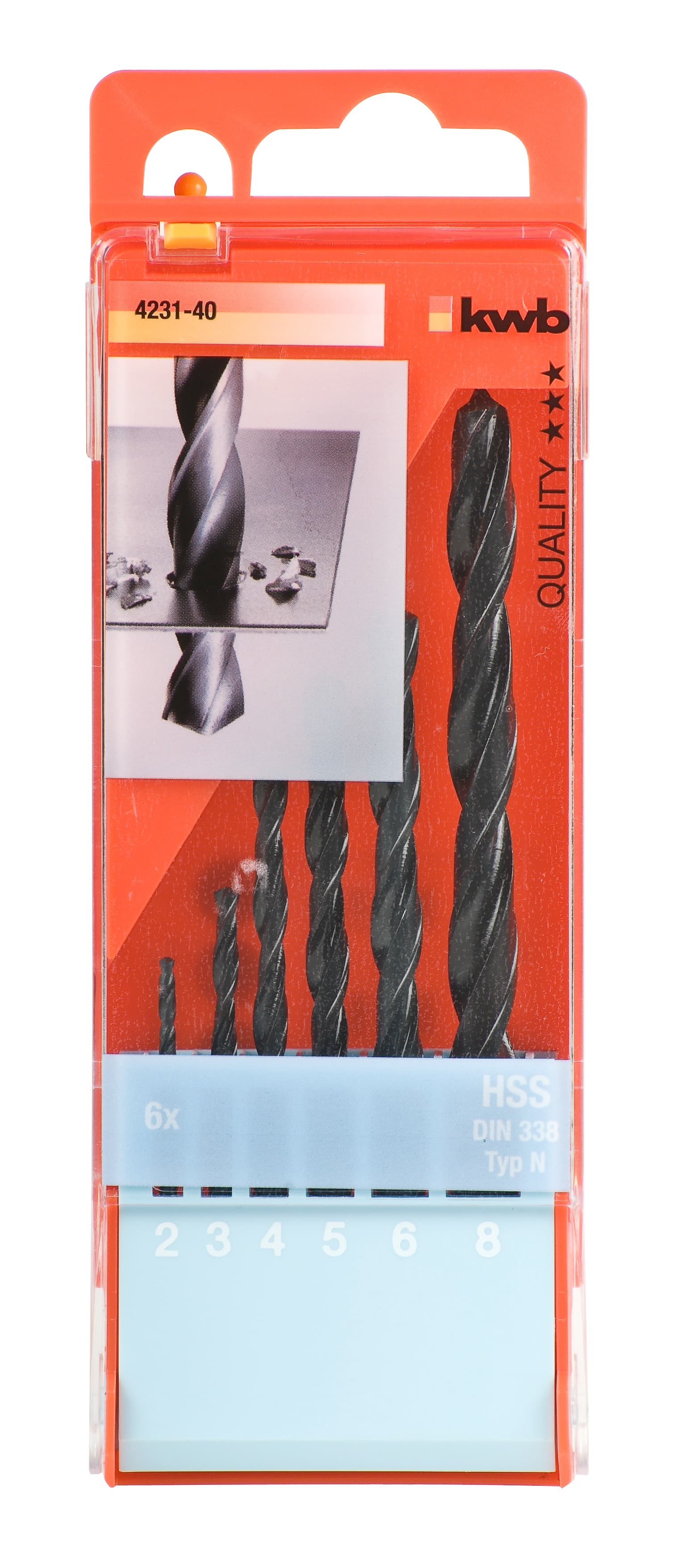  KWB 49423140 HSS set burgija za metal 2-8 6/1 | DIN 338, valjane