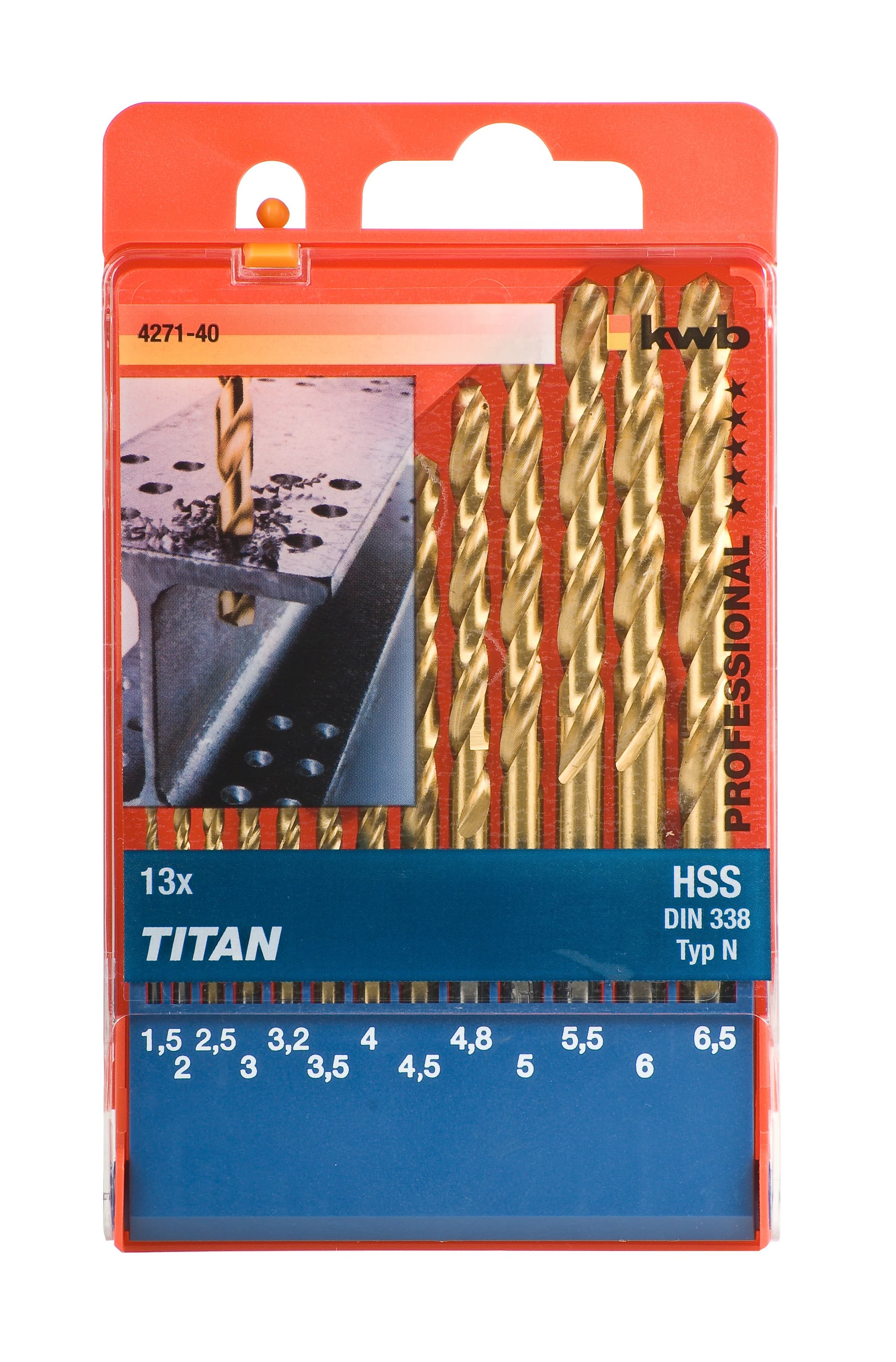  KWB 49427140 Titan HSS set burgija 1.5-6.5 13/1 | za metal, DIN 338