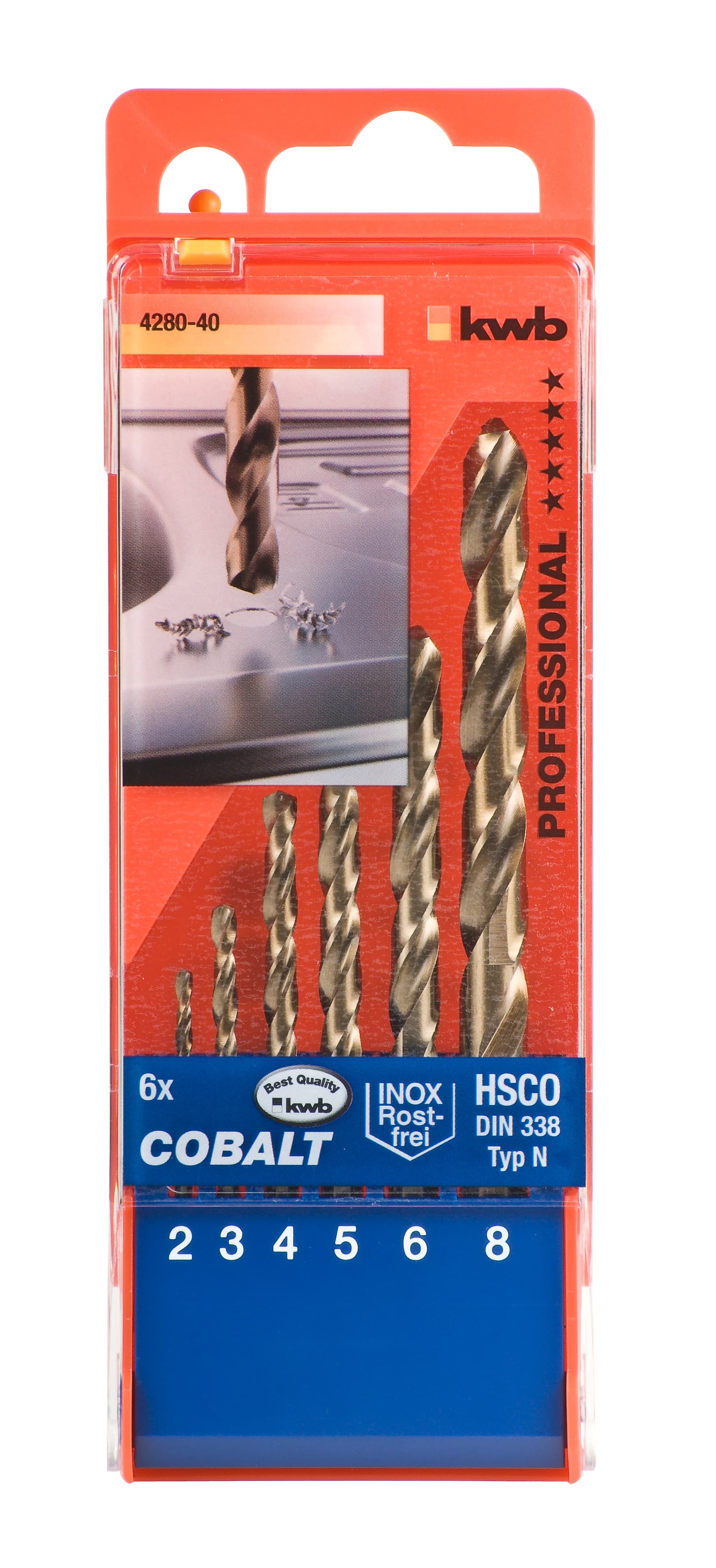  KWB 49428040 HSS Cobalt set burgija 2-8 6/1 | za metal, 2/3/4/5/6/8, DIN 338