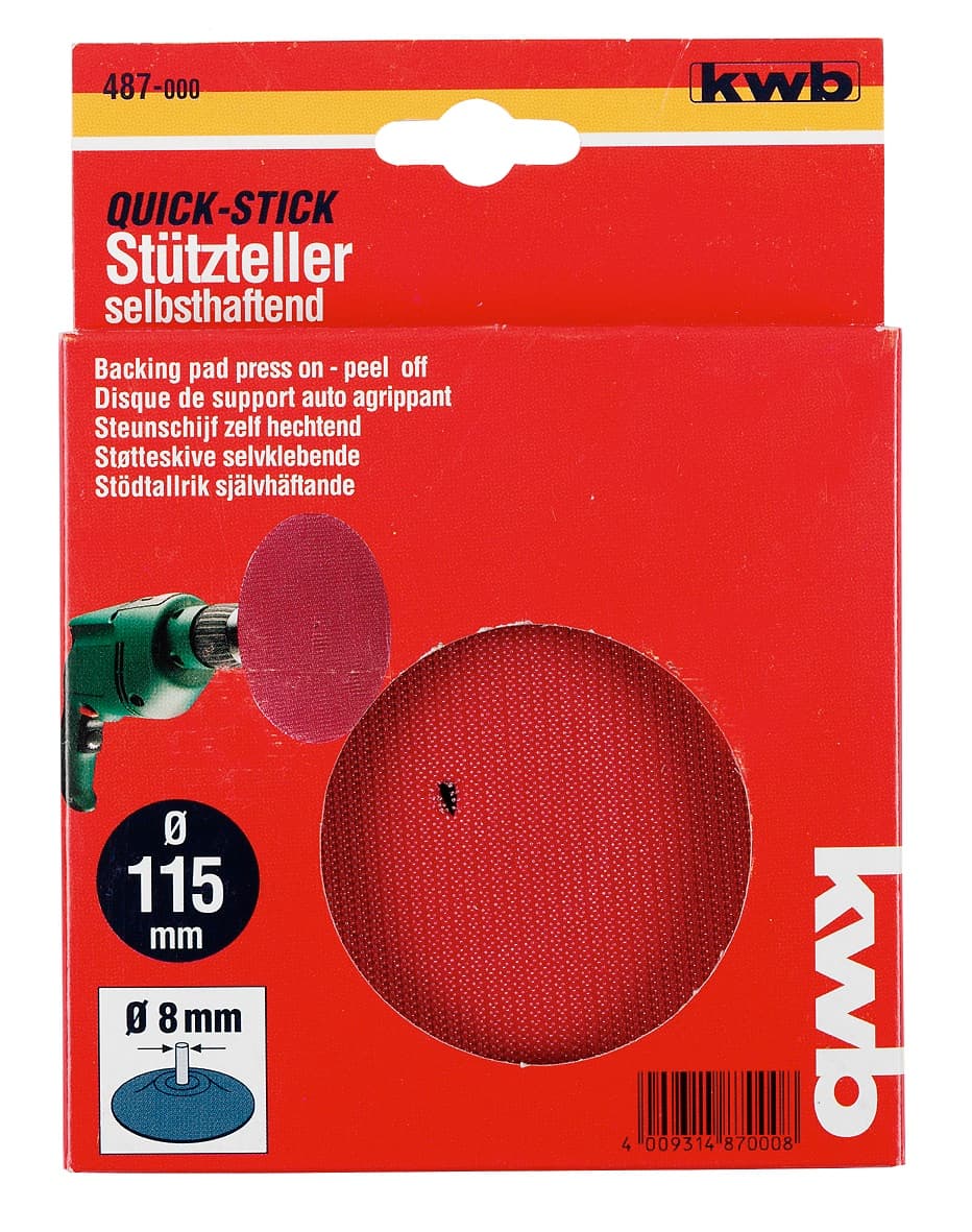  KWB 49487000 Quick-Stick disk za brusni papir 115x8, dodatak za bušilicu - slika 2