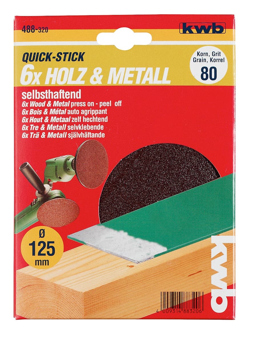  KWB 49488330 Quick-Stick brusni papir na čičak 125 mm, grubi