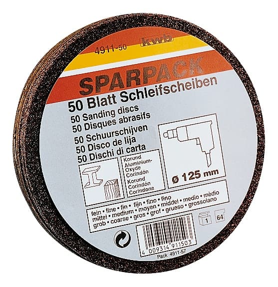  KWB 49491150 40 brusnih diskova za drvo/metal, aluminijum-oksid, 125 mm