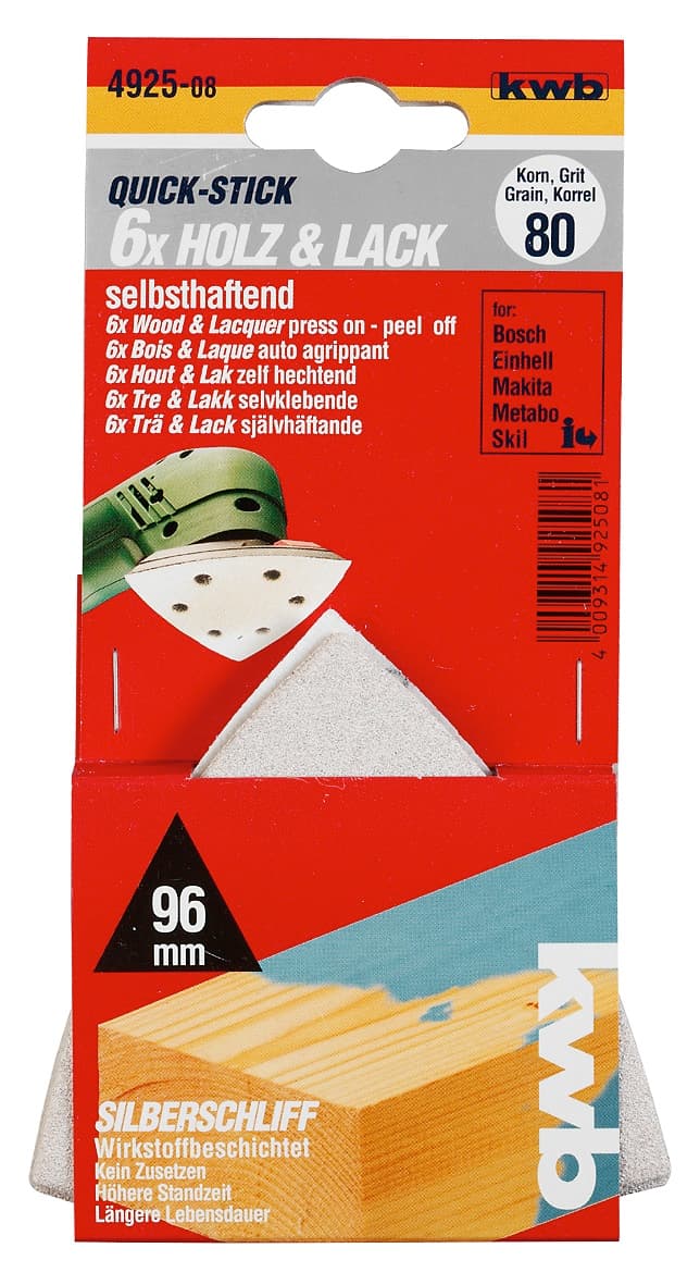  KWB 49492504 delta brusni papir, 93 mm, sa rupama, G 40 - slika 3