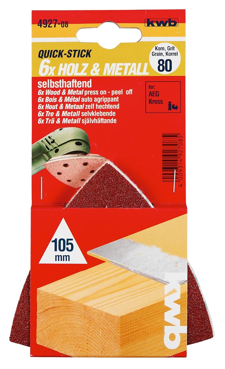  KWB 49492706 Quick-Stick trouglasti brusni papir, 105 mm, 60 G 5/1 - slika 2