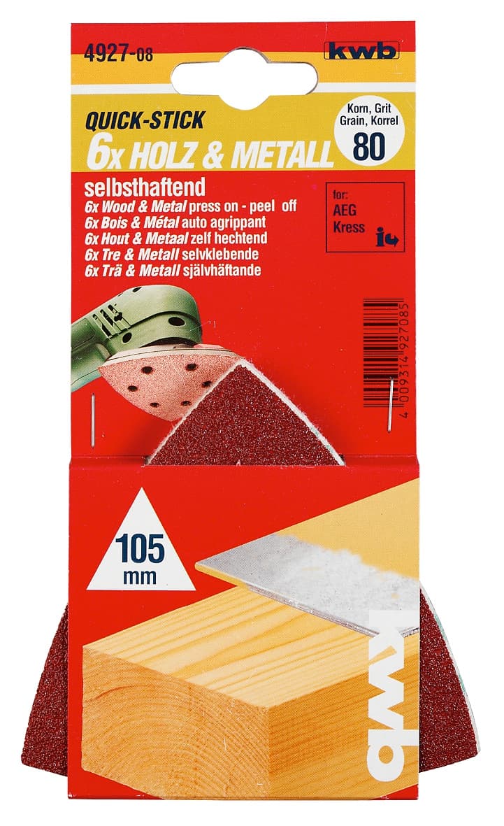  KWB 49492712 Quick-Stick trouglasti brusni papir, 105 mm, 120 G 5/1 - slika 2