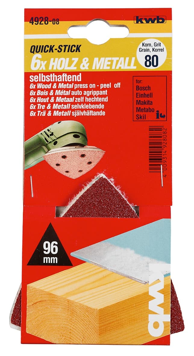  KWB 49492840 Quick-Stick trouglasti brusni papir, 93 mm, 400 G 5/1 - slika 2