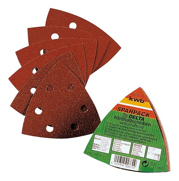  KWB 49492870 Quick-Stick set delta brusnih papira 96 GR60-180, 20/1 | drvo-metal, alu-oksid